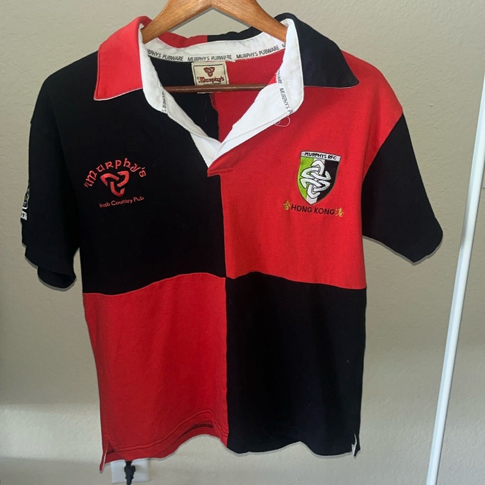 Murphy's Red and Black Rugby Polo Shirt